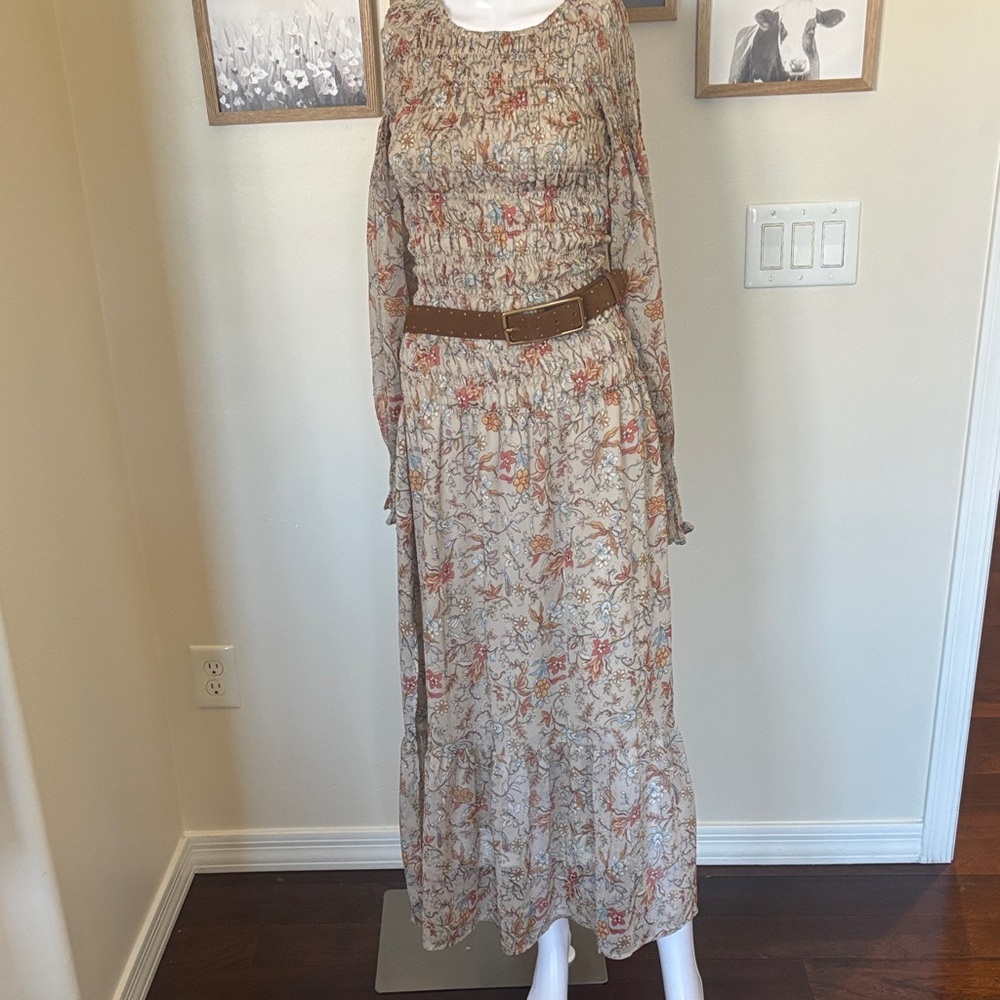 MINKPINK Bohemian Floral Long Sleeve Dress